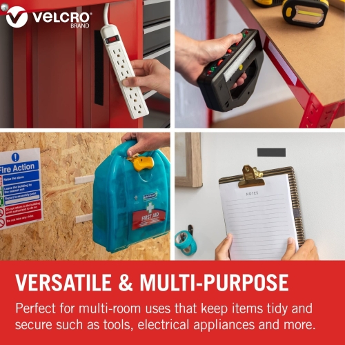 VELCRO® Brand | Stick On Tape | Cut-to-Length Strong Hook & Loop Self Adhesive Sticky Tape Perfect for Room Décor & Home, Office, Garage Use | Black | 20mm x 1m - Image 4