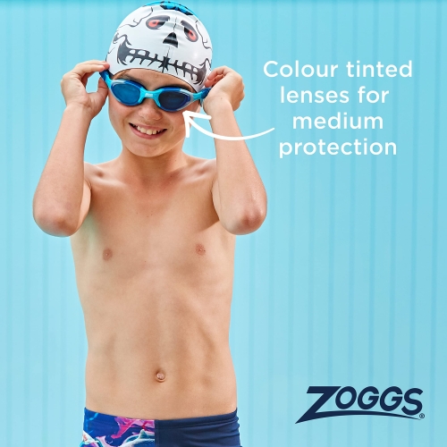 Zoggs Super Seal Kids Swimming Goggles, UV Protection Swim Goggles, Quick Adjust Split Yoke Comfort Strap, Fog Free Clear Swim Goggle Lenses, Zoggs Goggles kids 6-14 years, Blue/Grey/Camo - Image 3