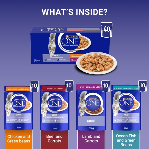 PURINA ONE Mini Fillets Mixed Selection in Gravy Wet Cat Food 40x85g - Image 7