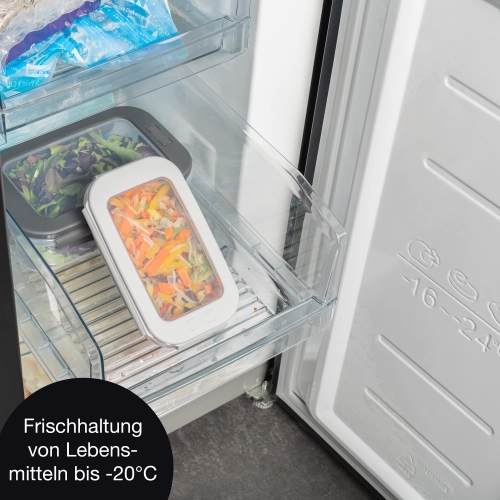 Moritz & Moritz Set of 3 Food Storage Containers with Lid, BPA-Free Food Container, Microwave-Safe, Click-Lock Freezer Containers, Square - Image 3