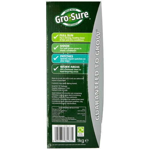Gro-Sure Aqua Gel Coated Smart Grass Lawn Seed, 25 m2, 1 kg - Image 7