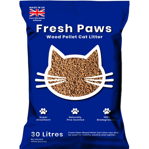 Fresh Paws Premium Wood Pellet Cat Litter, 30 L
