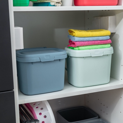 Addis Everyday Kitchen Food Waste Compost Caddy Bin, 4.5 Litre, Air Blue, 518695 - Image 7