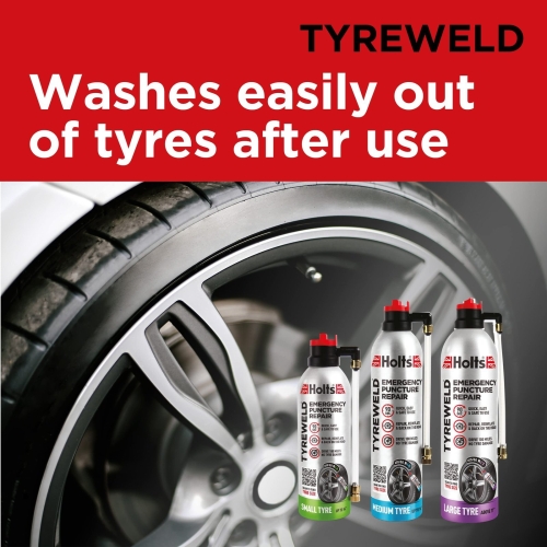 Holts Tyreweld Puncture Sealant Emergency Tyre Repair Foam Car Puncture Repair Kit Sealant, Quick & Easy Flat Tyre Foam, Drive Up To 100 Miles, No Tools Needed Unscented, 400ml , Pack of 1 - Image 4