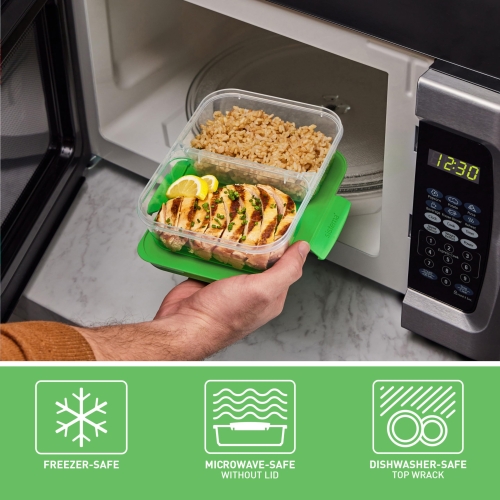 Sistema NEST IT Meal Prep Containers | 870 ml | Airtight Food Storage Containers with Compartments & Lids | School Lunch Boxes | BPA-Free | Green | 5 Count - Image 5