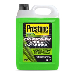 Prestone Screenwash, Ready To Use Screen Wash For Cars, High Performance Cleaning With Streak Free Formula, Maximum Visibility Summer Windscreen Washer Fluid, Removes Stubborn Dirt, 5L Bottle