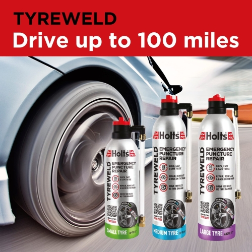 Holts Tyreweld Puncture Sealant Emergency Tyre Repair Foam Car Puncture Repair Kit Sealant, Quick & Easy Flat Tyre Foam, Drive Up To 100 Miles, No Tools Needed Unscented, 400ml , Pack of 1 - Image 3