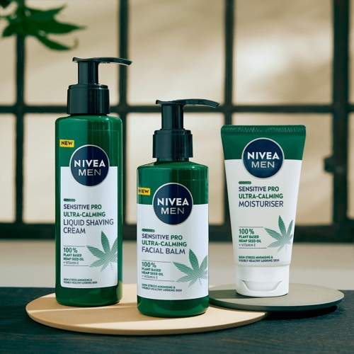 NIVEA MEN Sensitive Pro Ultra Calming Moisturising Cream (75ml), Face Care Moisturiser Enriched With Hemp Seed Oil And Vitamin E Stress-Minimising Skin Care - Image 3