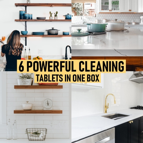 Eco Family, Kitchen Surface Degreaser Cleaning Tablets Refill (6x 8g) | Eco-Friendly, Non-Toxic, Cruelty-Free, Lemon Scent | Remove Grease and Grime on All Kitchen Surfaces | Dissolve in Water - Image 4
