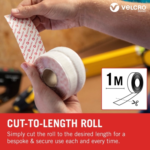 VELCRO® Brand | Stick On Tape | Cut-to-Length Strong Hook & Loop Self Adhesive Sticky Tape Perfect for Room Décor & Home, Office, Garage Use | Black | 20mm x 1m - Image 3