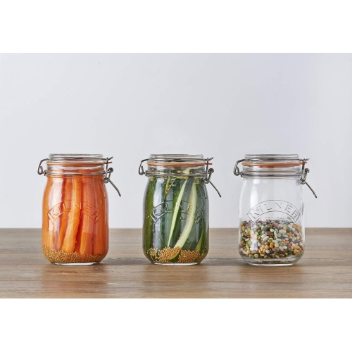 Kilner Round Clip Top Glass Jar, 1 Litre - Image 7