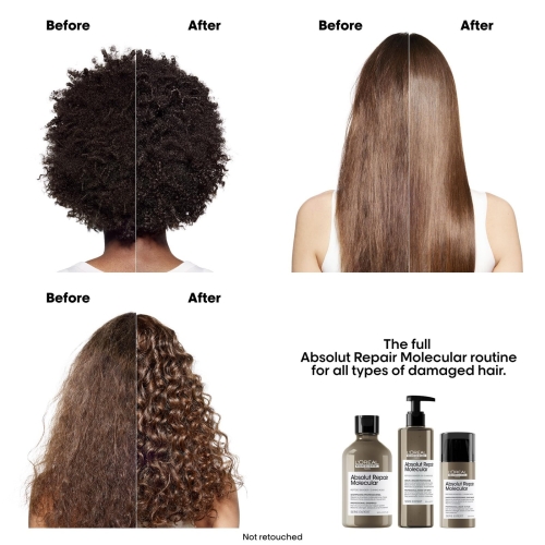 L’Oréal Professionnel, Absolut Repair Molecular Hair Shampoo, Sulfate-Free, Repairs Damage and Restores Strength, For All Damaged Hair Types, SERIE EXPERT, 300 ml - Image 6