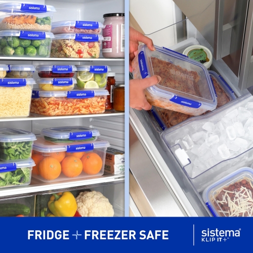 Sistema KLIP IT PLUS Food Storage Container | 5.5 L Square | Airtight, Stackable & Nestable Meal Prep Container with Lid | School Lunch Box | BPA-Free | 1 Count - Image 5