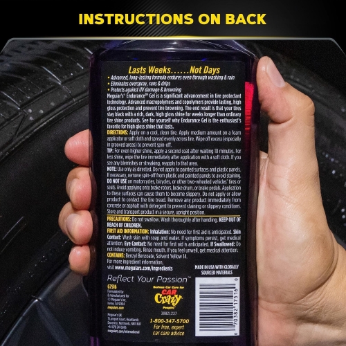 Meguiar's G7516EU Endurance Long Lasting High Gloss Black Tire Gel 473 ml - Image 2
